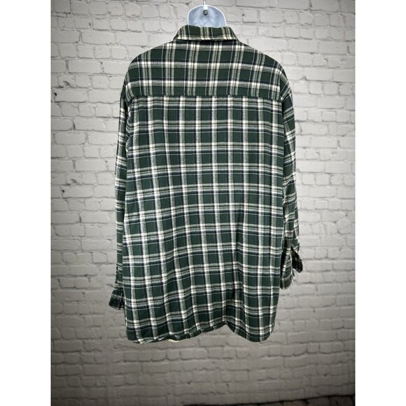 Wrangler Riggs Workwear Green Plaid Button Up Collared Flannel Shirt Size 2XT - Picture 2 of 13